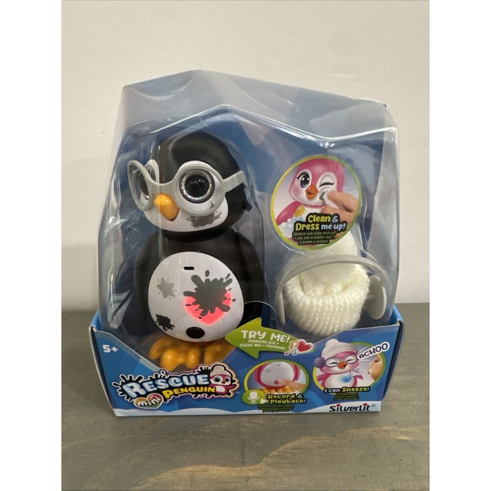 Rescue Mini Penguin Interactive Pet Robotic Toy Lights Sounds Black Dress Up New
